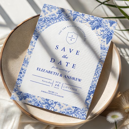 Timeless Blue White Porcelain Wedding Save The Date