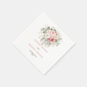 Timeless Blush Roses Greenery Wedding Napkins Servet (Hoek)