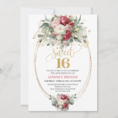 Timeless Blush White Greenery Sweet 16 Birthday  Kaart (Voorkant)