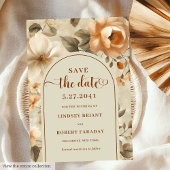 Timeless Boho Copper Beige Floral Save The Date Kaart