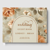 Timeless Boho Copper Ivory Sage Floral Wedding Gastenboek (Voorkant)