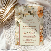 Timeless Boho Copper Ivory Sage Floral Wedding  Kaart