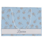 Timeless Botanical Bloom Soft Blue Monogram Groot Cadeauzakje (Achterkant)