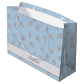 Timeless Botanical Bloom Soft Blue Monogram Groot Cadeauzakje (Achterkant Gekanteld)