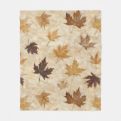 Timeless Botanical Harmony – Leaf in Warm Neutrals Fleece Deken (Voorkant)
