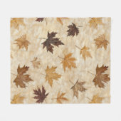 Timeless Botanical Harmony – Leaf in Warm Neutrals Fleece Deken (Voorkant (Horizontaal))