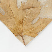 Timeless Botanical Harmony – Leaf in Warm Neutrals Fleece Deken (Hoek)