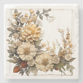 Timeless Botanical Neutral Floral Stenen Onderzetter