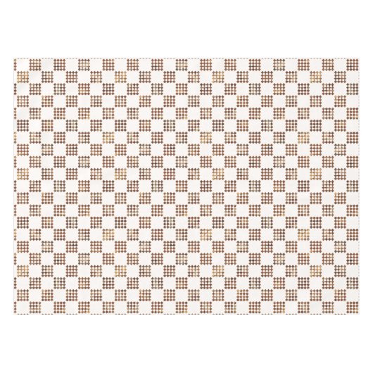 Timeless Brown and Beige Checkered Pattern Tafelkleed (Voorkant (Horizontaal))