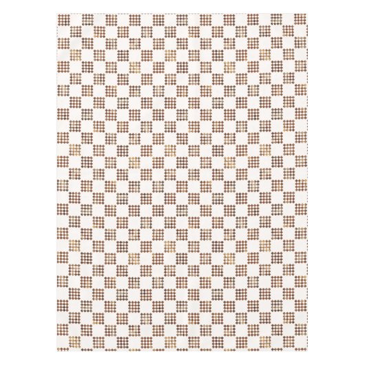 Timeless Brown and Beige Checkered Pattern Tafelkleed (Voorkant)