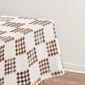 Timeless Brown and Beige Checkered Pattern Tafelkleed (Voorbeeld)