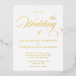 Timeless Calligraphy Classic Wedding Invitation Folie Uitnodiging Briefkaart<br><div class="desc">Elegant Timeless Calligraphy Classic Wedding Invitation minimalist design</div>