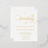 Timeless Calligraphy Classic Wedding Invitation Folie Uitnodiging Briefkaart (Voorkant / Achterkant)
