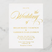 Timeless Calligraphy Classic Wedding Invitation Folie Uitnodiging Briefkaart (Voorkant)