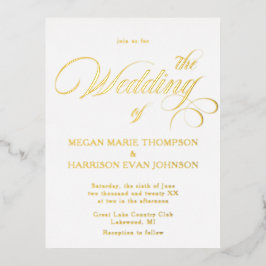 Timeless Calligraphy Classic Wedding Invitation Folie Uitnodiging Briefkaart