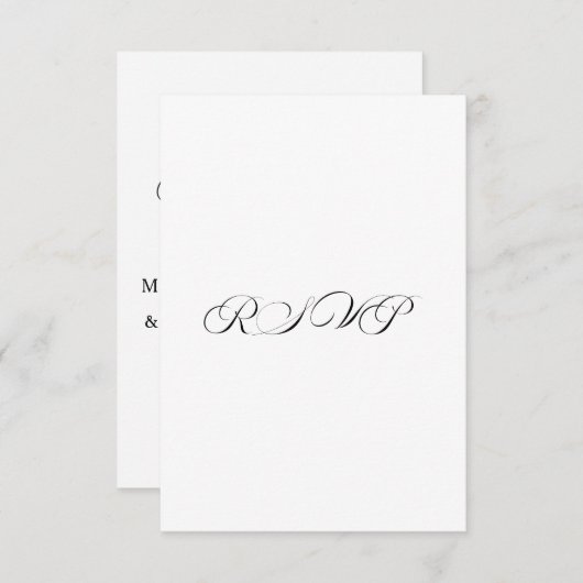 Timeless Calligraphy Classic White Wedding RSVP (Voorkant / Achterkant)