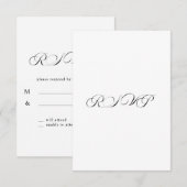 Timeless Calligraphy Classic White Wedding RSVP Kaartje (Voorkant / Achterkant)