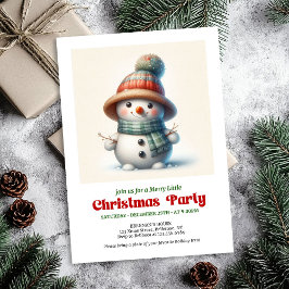 Timeless cartoon snowman invite festive printable kaart