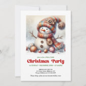 Timeless cartoon snowman kids invitation digital kaart (Voorkant)
