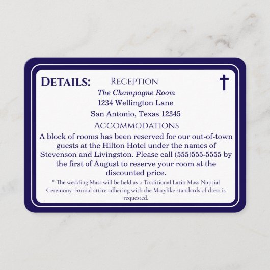 Timeless Catholic Monogrammed Enclosure Card Informatiekaartje (Voorkant)