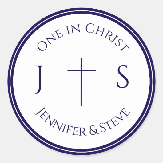 Timeless Catholic Monogrammed Ronde Sticker (Voorkant)