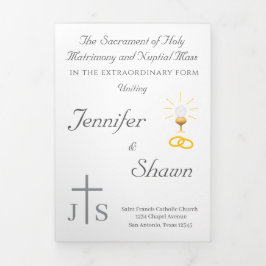 Timeless Catholic Monogrammed Trifold Program Drieluik Programma