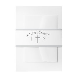 Timeless Catholic Monogrammed Uitnodigingen Wikkel