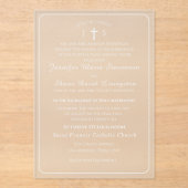 Timeless Catholic Monogrammed Wedding Invitation Acryl Uitnodigingen (Voorkant)
