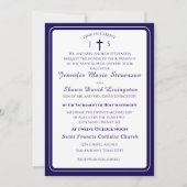 Timeless Catholic Monogrammed Wedding Invitation Kaart (Voorkant)