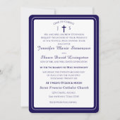Timeless Catholic Monogrammed Wedding Invitation Kaart (Voorkant)