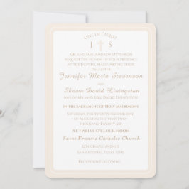 Timeless Catholic Monogrammed Wedding Invitation Kaart