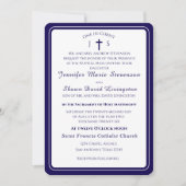 Timeless Catholic Monogrammed Wedding Invitation Kaart (Voorkant)