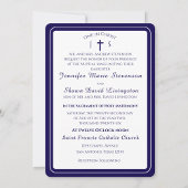Timeless Catholic Monogrammed Wedding Invitation Kaart