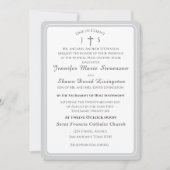 Timeless Catholic Monogrammed Wedding Invitation Kaart (Voorkant)