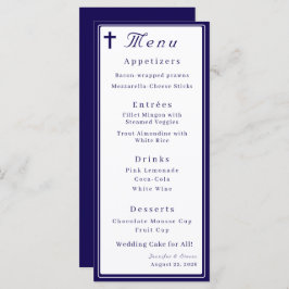 Timeless Catholic Monogrammed Wedding Menu