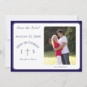 Timeless Catholic Monogrammed Wedding  Save The Date (Voorkant)