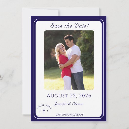 Timeless Catholic Monogrammed Wedding  Save The Date (Voorkant)