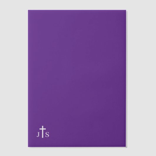 Timeless Catholic Monogrammed Wedding Vellum Uitnodigingen (Voorkant)