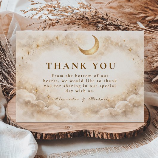 Timeless Celestial Romance Wedding Bedankkaart
