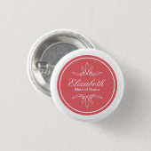 Timeless Charm Wedding Party Name Button - Roos (Voorkant /achterkant)