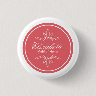 Timeless Charm Wedding Party Name Button - Roos