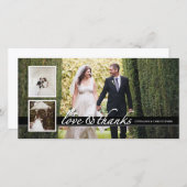Timeless Chic Weduwen Dank je drie fotokaart Bedankkaart (Voorkant / Achterkant)