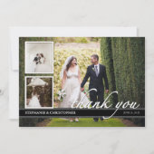 Timeless Chic Weduwen Dank je drie fotokaart Bedankkaart (Voorkant)