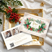 Timeless Christmas Holly Branches 3 Photos Classic Save The Date