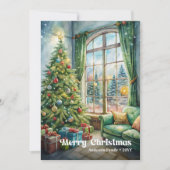 Timeless Christmas interior card red green decor Feestdagenkaart (Voorkant)