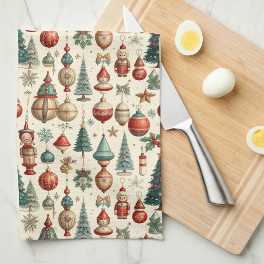 Timeless Christmas Toys Theedoek (Quarter Fold)