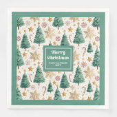 Timeless Christmas Trees Earthy Holiday Napkins Servet (Voorkant)