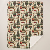 Timeless Christmas Vibes Sherpa Deken (Voorkant)