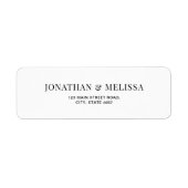 Timeless Classic Black Typography Wedding Address Etiket (Voorkant)