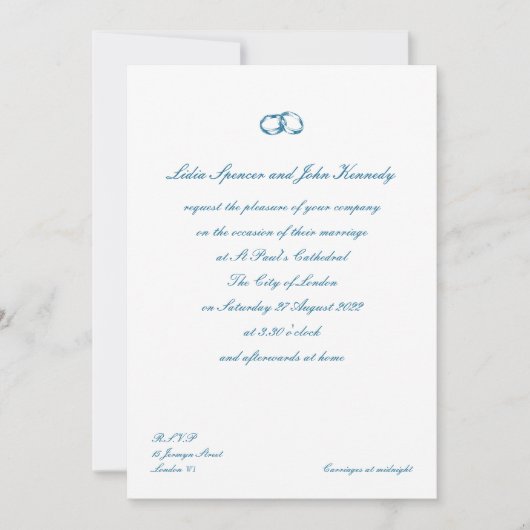Timeless Classic British Style Wedding Invitation Kaart (Voorkant)